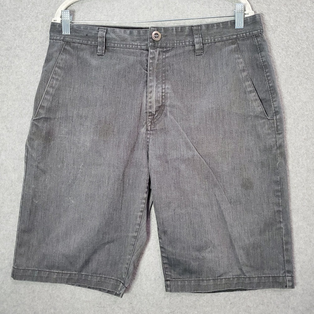 Volcom Men Shorts 34 Gray Chino Skate Canvas Grunge Y2K READ